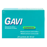 Suspension antiacide orale menthe, sachets 10 ml, pratique en déplacement pour reflux.