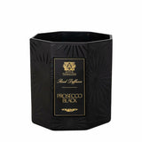 Bougie Antica Farmacista à trois mèches Prosecco Black dans un pot en verre élégant.