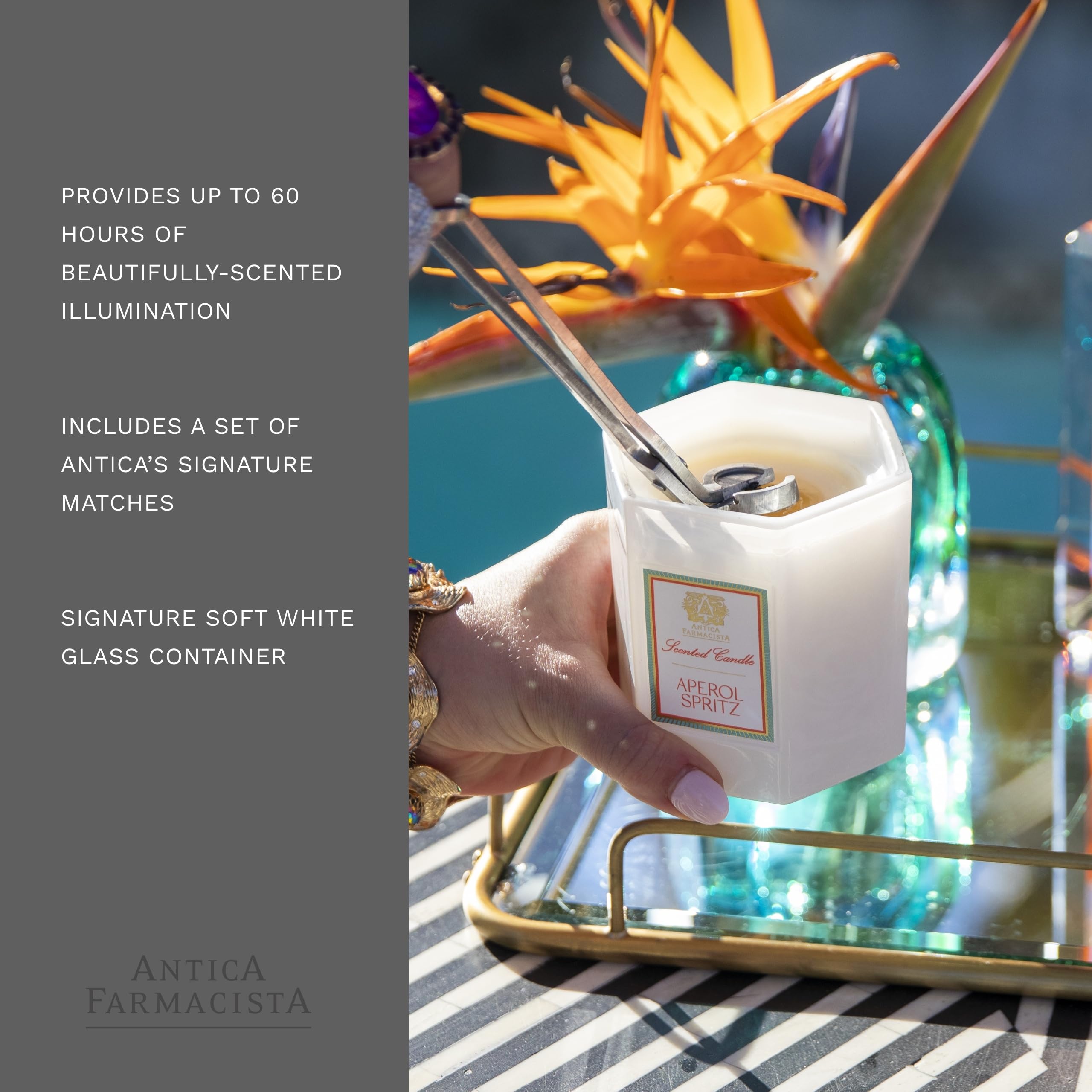Parfum agrumes et Prosecco d'Aperol Spritz pour une senteur rafraîchissante.