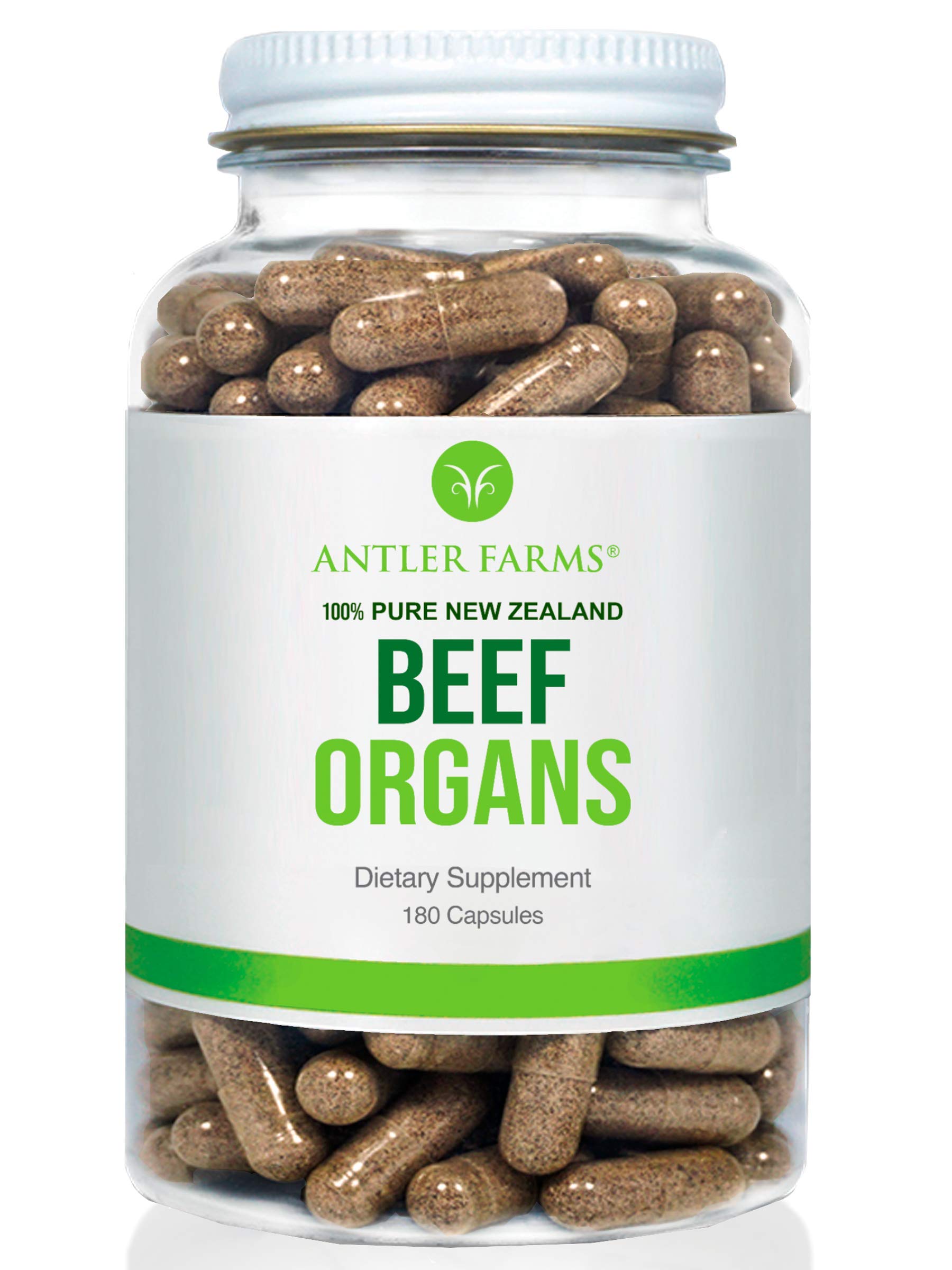 Antler Farms cœur de bœuf en capsules, source naturelle de protéines et fer.