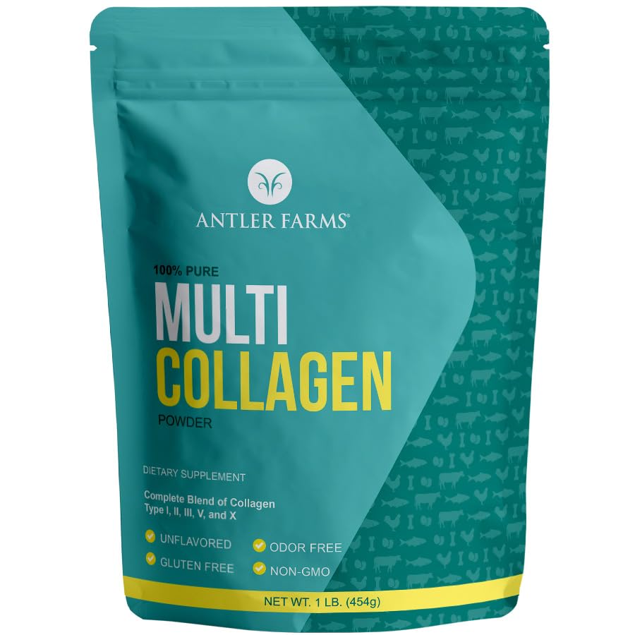 Antler Farms Multi Collagen en bouteille, soin de la peau et confort quotidien.