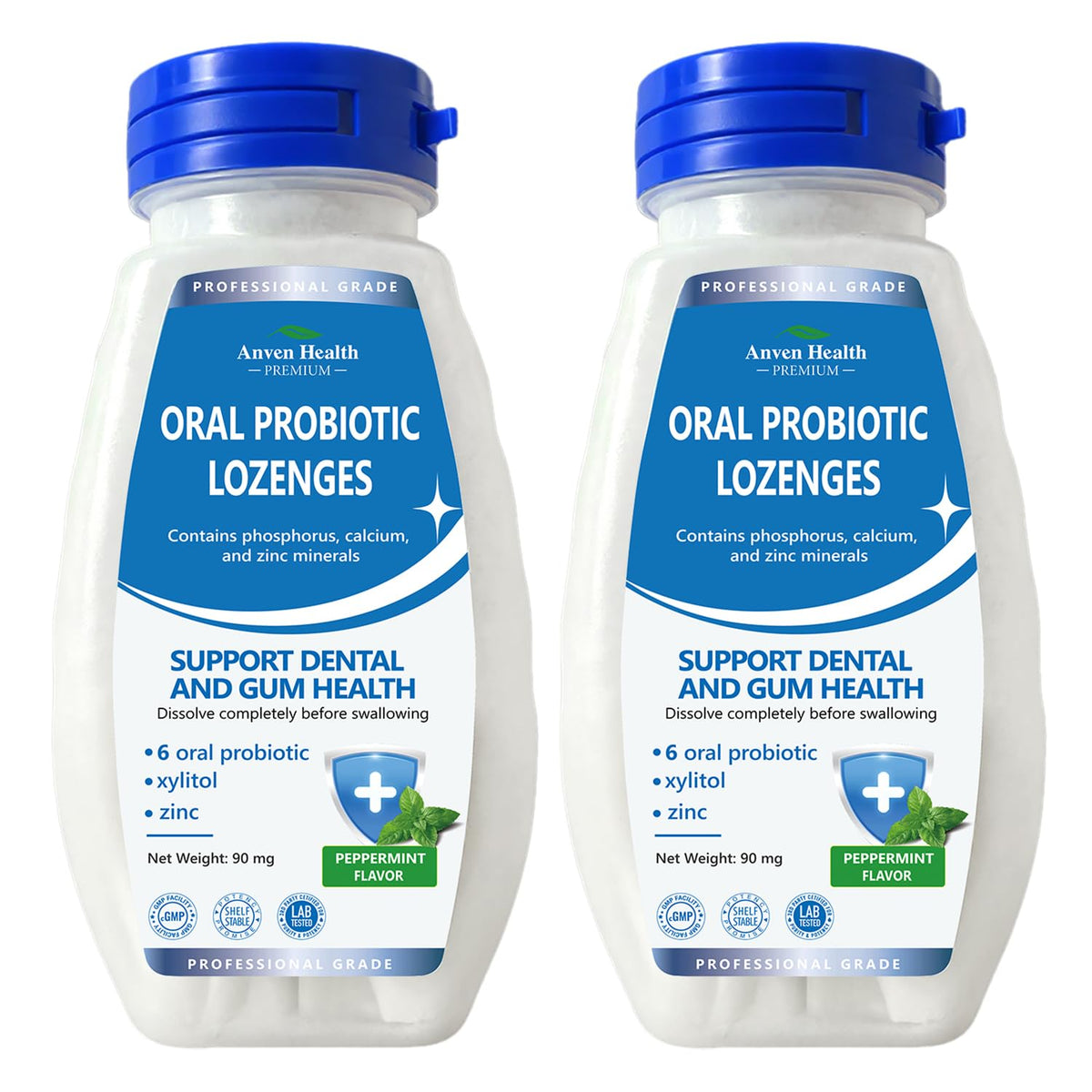 Anven Health pastilles probiotiques menthe pour haleine fraîche et équilibre buccal.