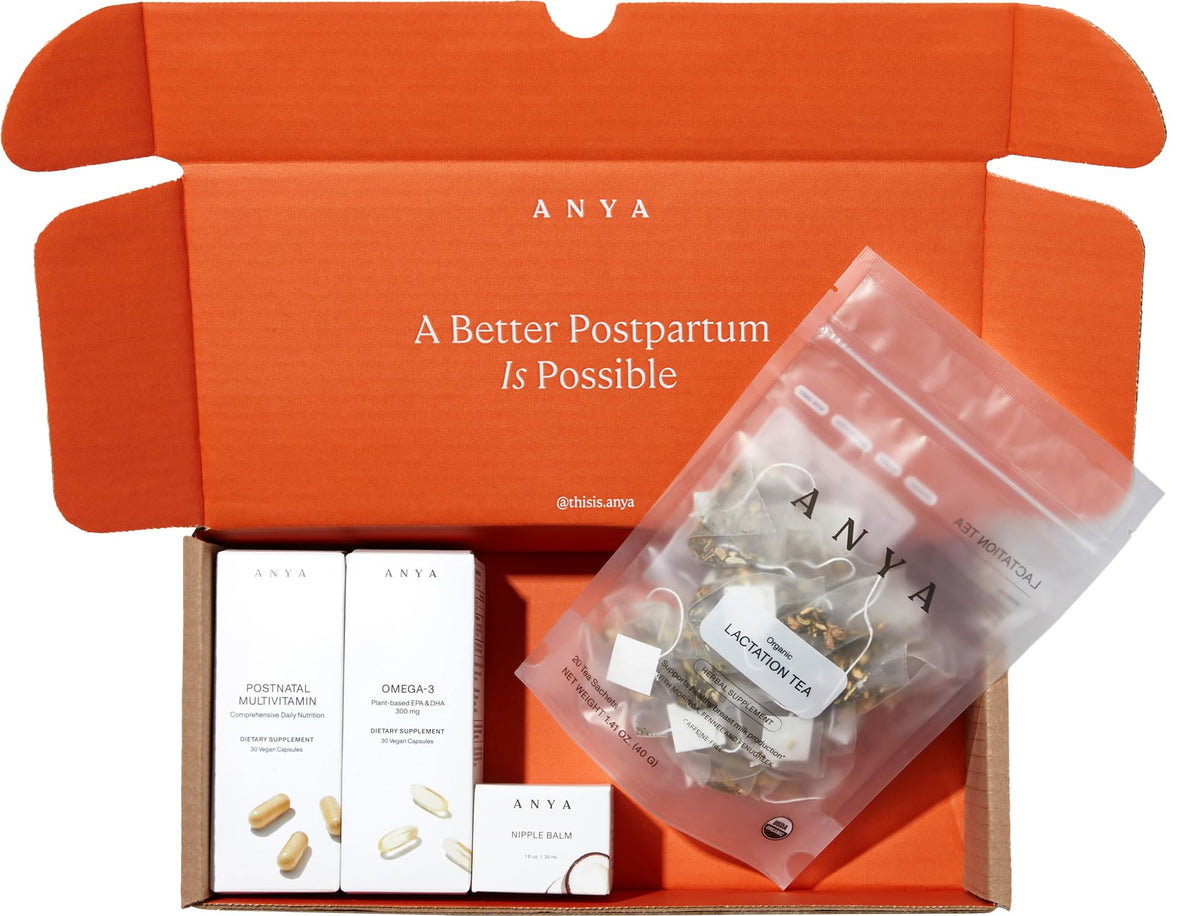 ANYA multivitamines postnatales quotidiennes - flacon, soutien potentiel à l'allaitement et à la récupération.
