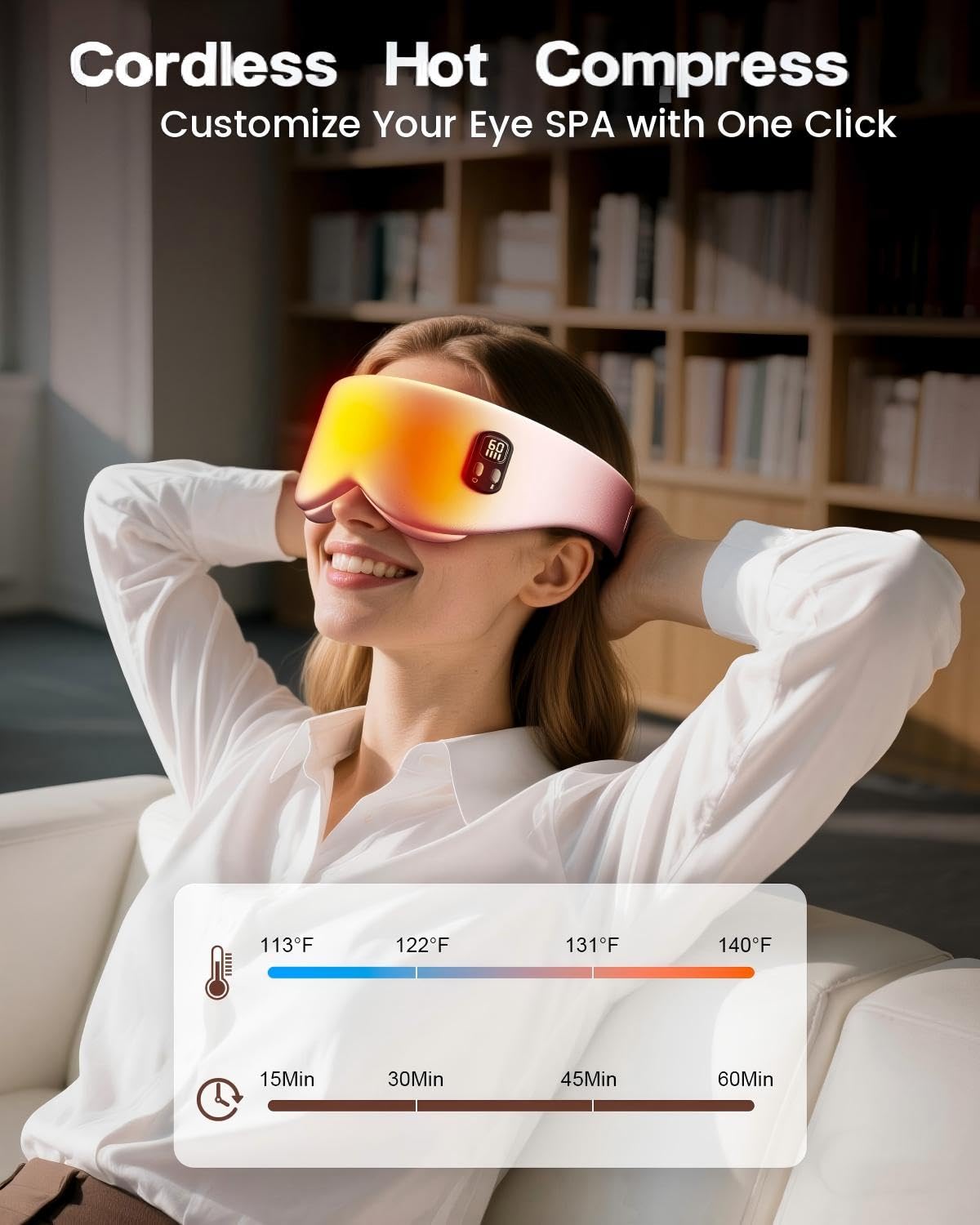 Anydance Masque Oeil Chauffant Rose chauffage rapide et uniforme