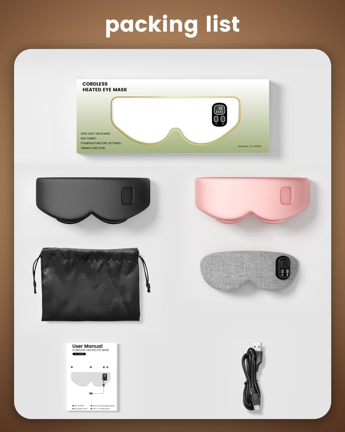 Anydance masque-yeux charge type-c pour recharge rapide.