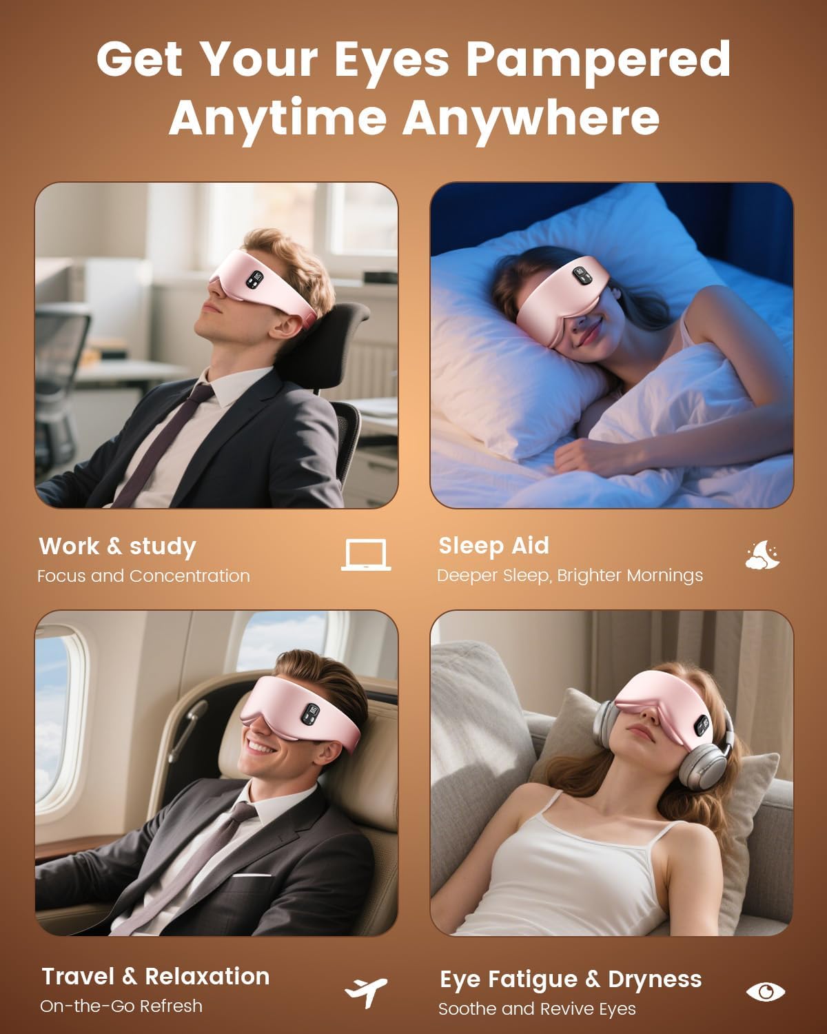 Anydance masque-yeux portable pour voyage et bureau.