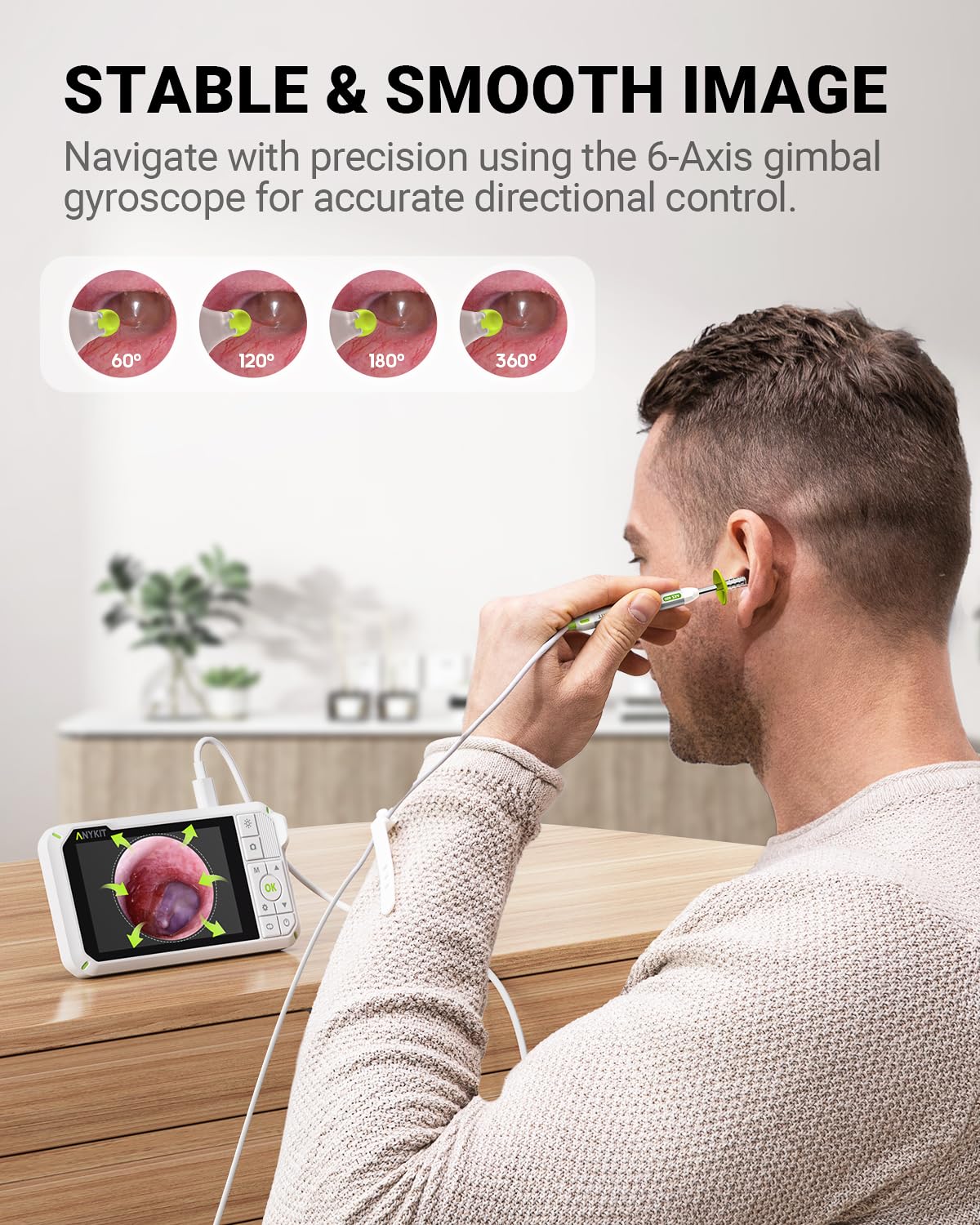 Otoscope Anykit éclairage 6 DEL pour voir parfaitement le conduit auditif.