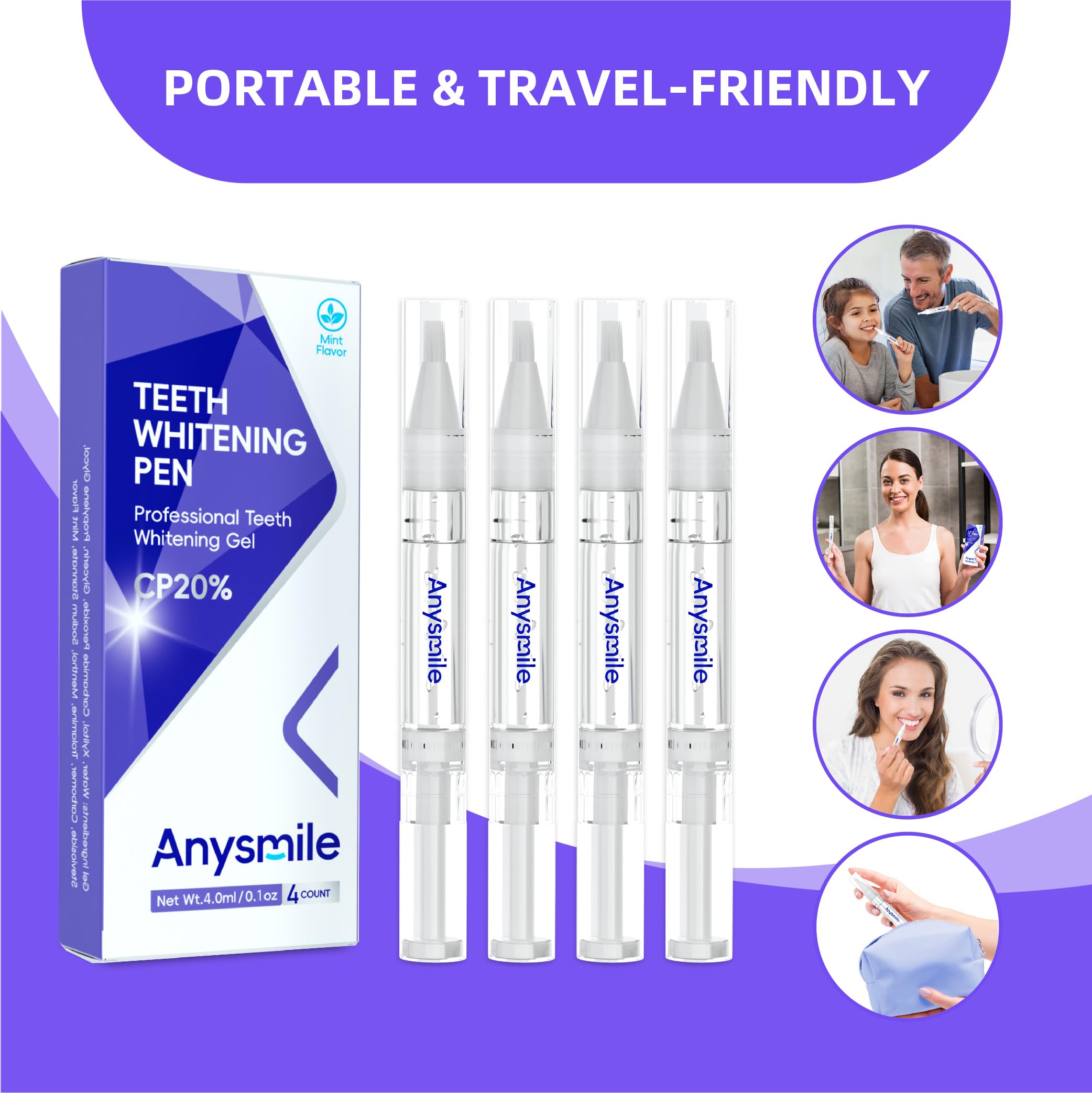 Anysmile flacon gel transparent montrant le niveau restant