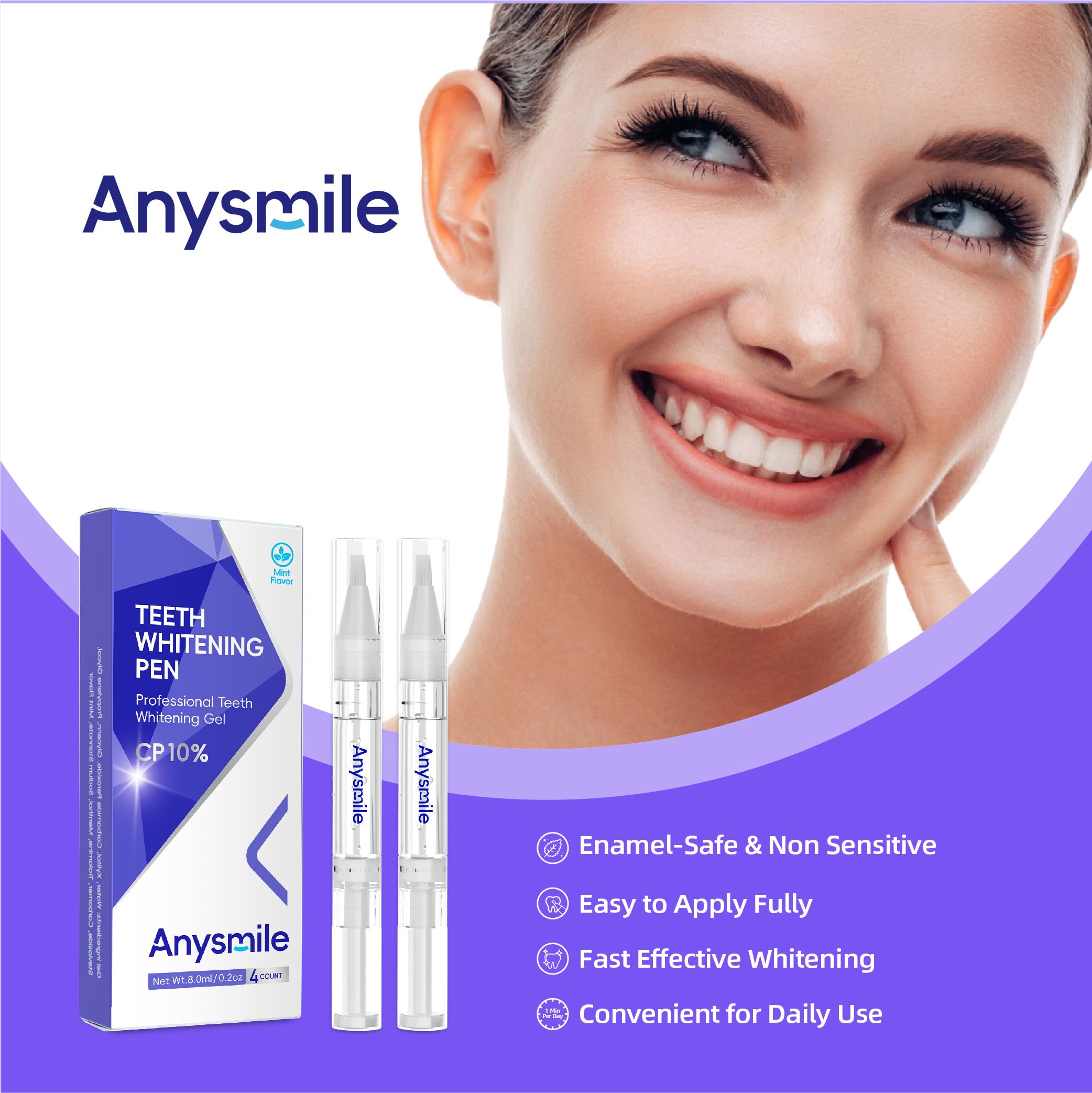 Gel translucide Anysmile 2ml, voir facilement le niveau restant.