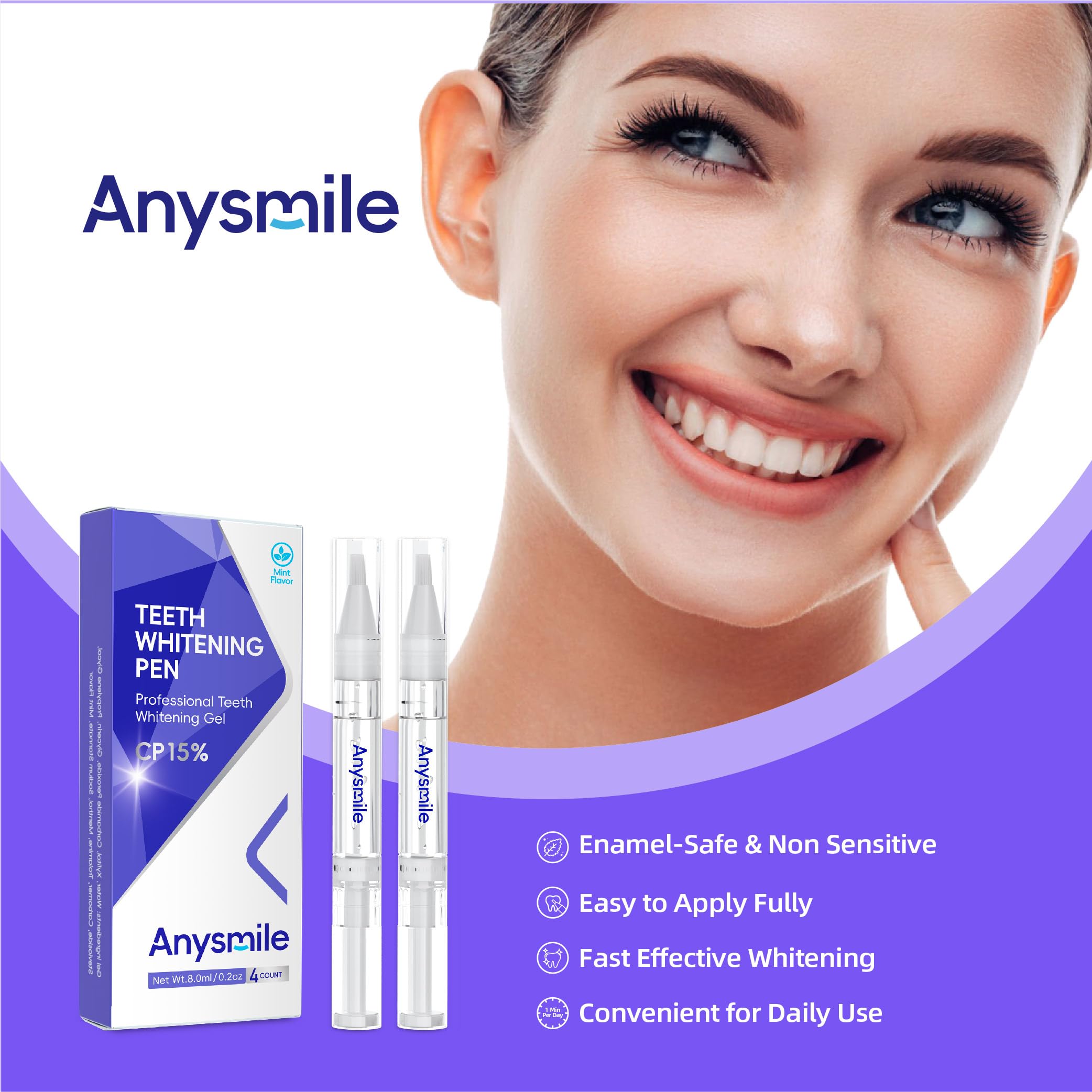 Anysmile stylo blanchiment dentaire – design portable pour voyages et retouches rapides