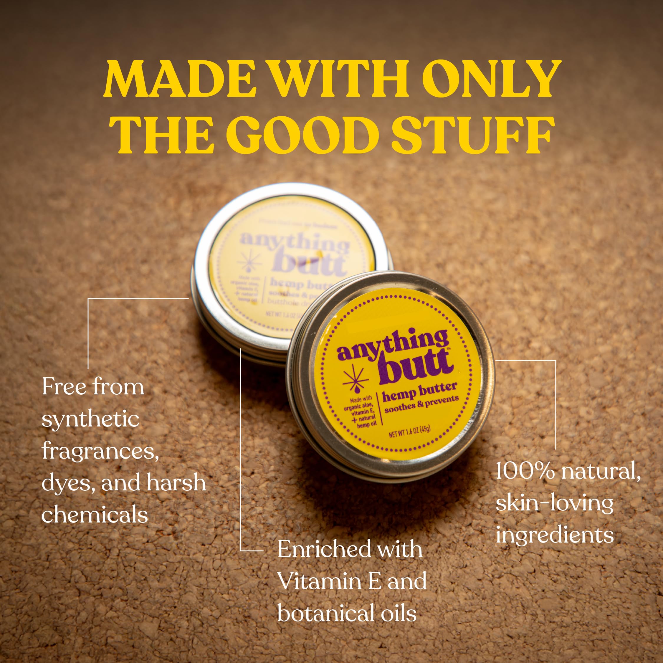 Anything Butt Crème: texture légère et non grasse pour une application rapide.