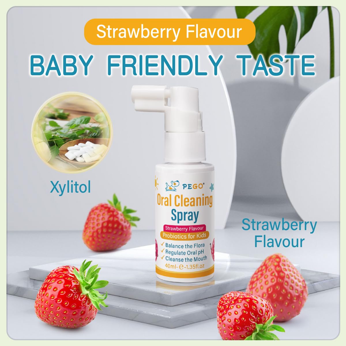 AOAO Kids Oral Spray — formule sans alcool et sans fluorure pour les jeunes enfants.