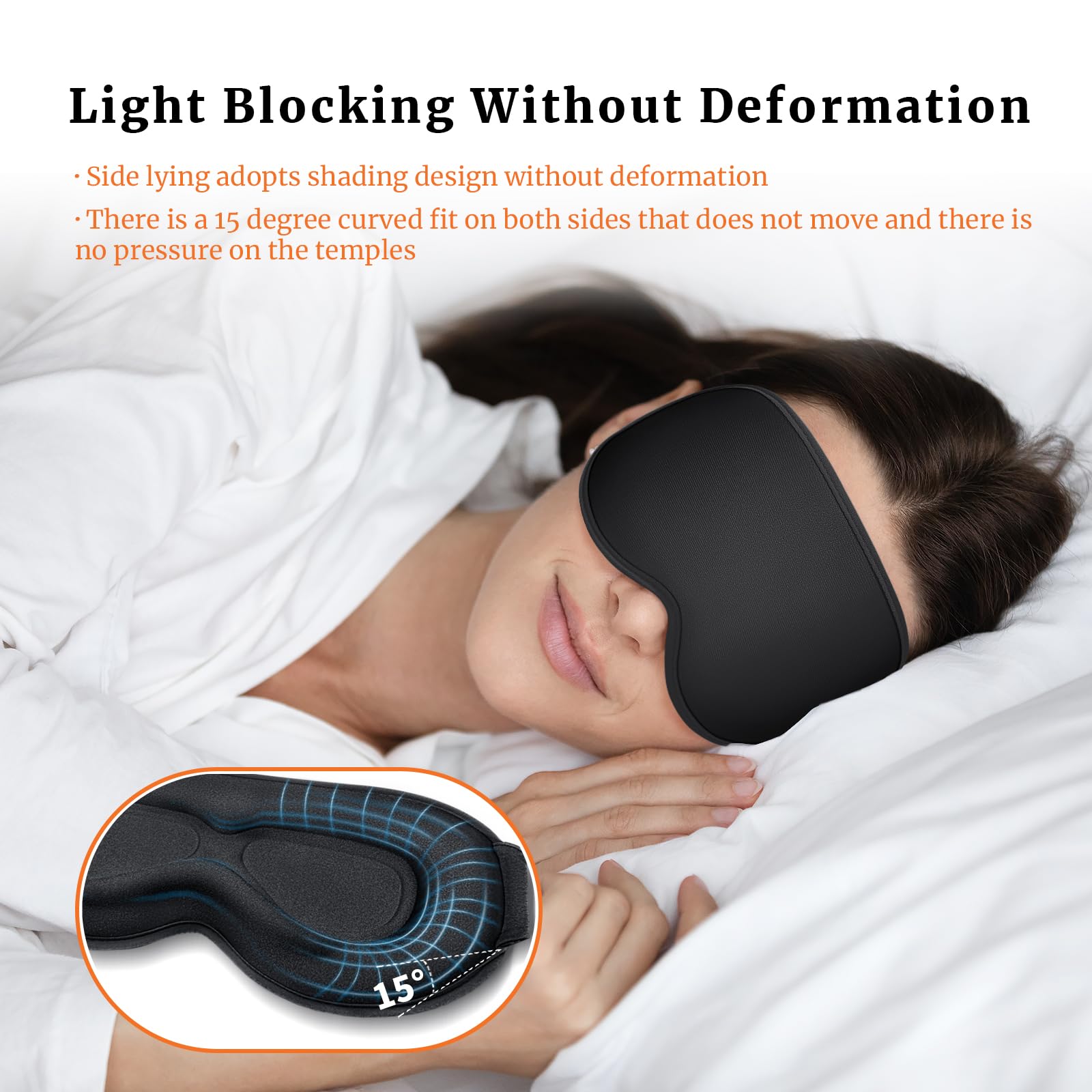 AOAWI Bandeau Yeux pont-nez ergonomique assure un blocage lumineux sans pression.