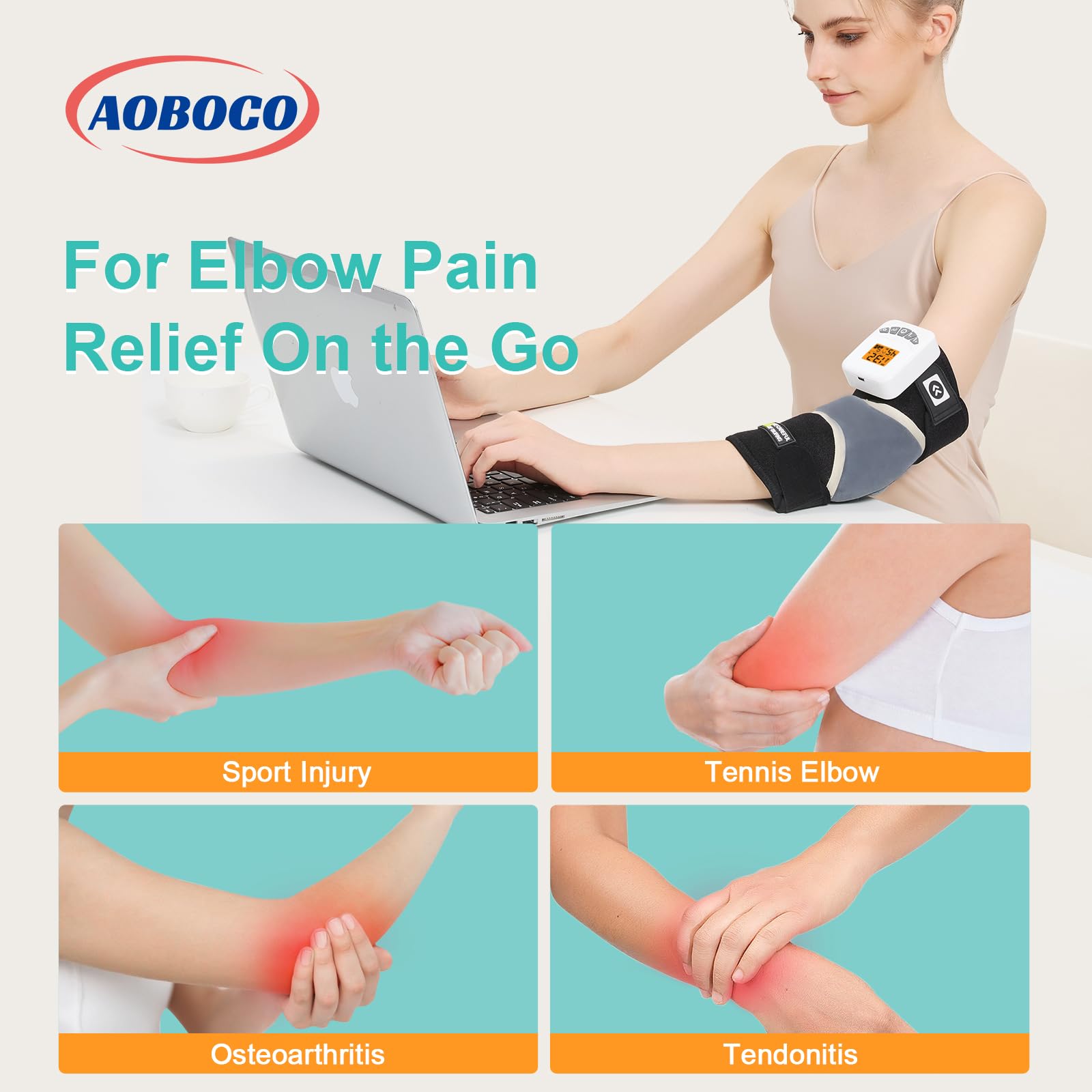 AOBOCO coude chauffant avec 3 modes de massage, personnalisation possible