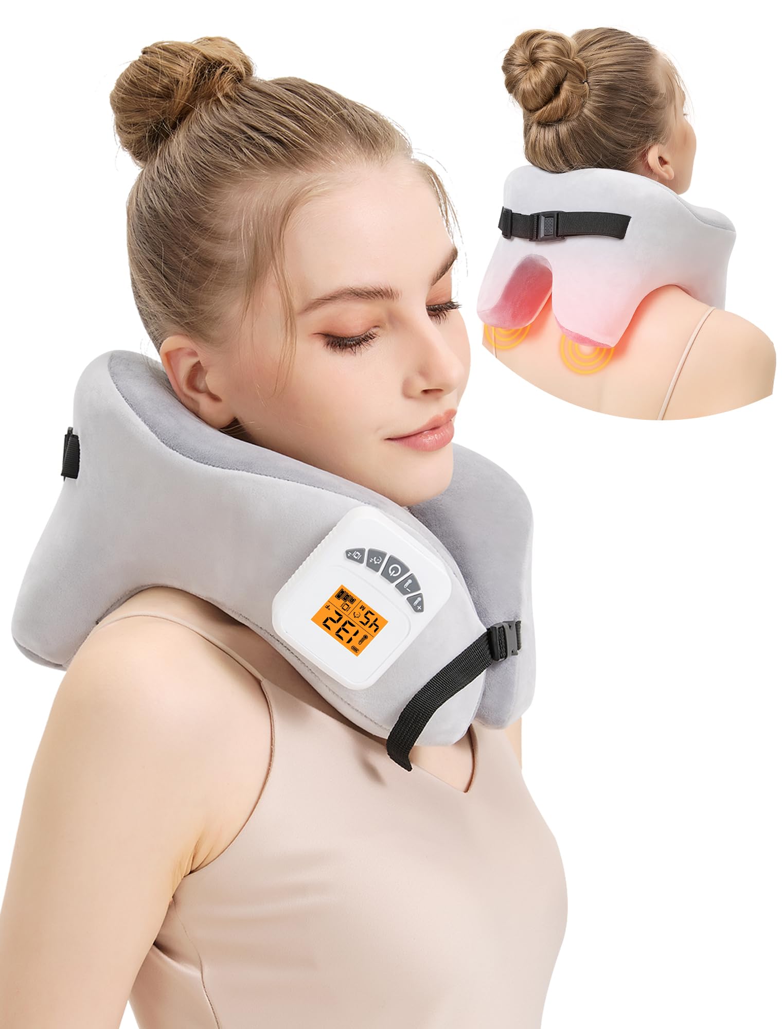 AOBOCO masseur cervical sans fil avec chaleur, idéal pour voyage relaxant