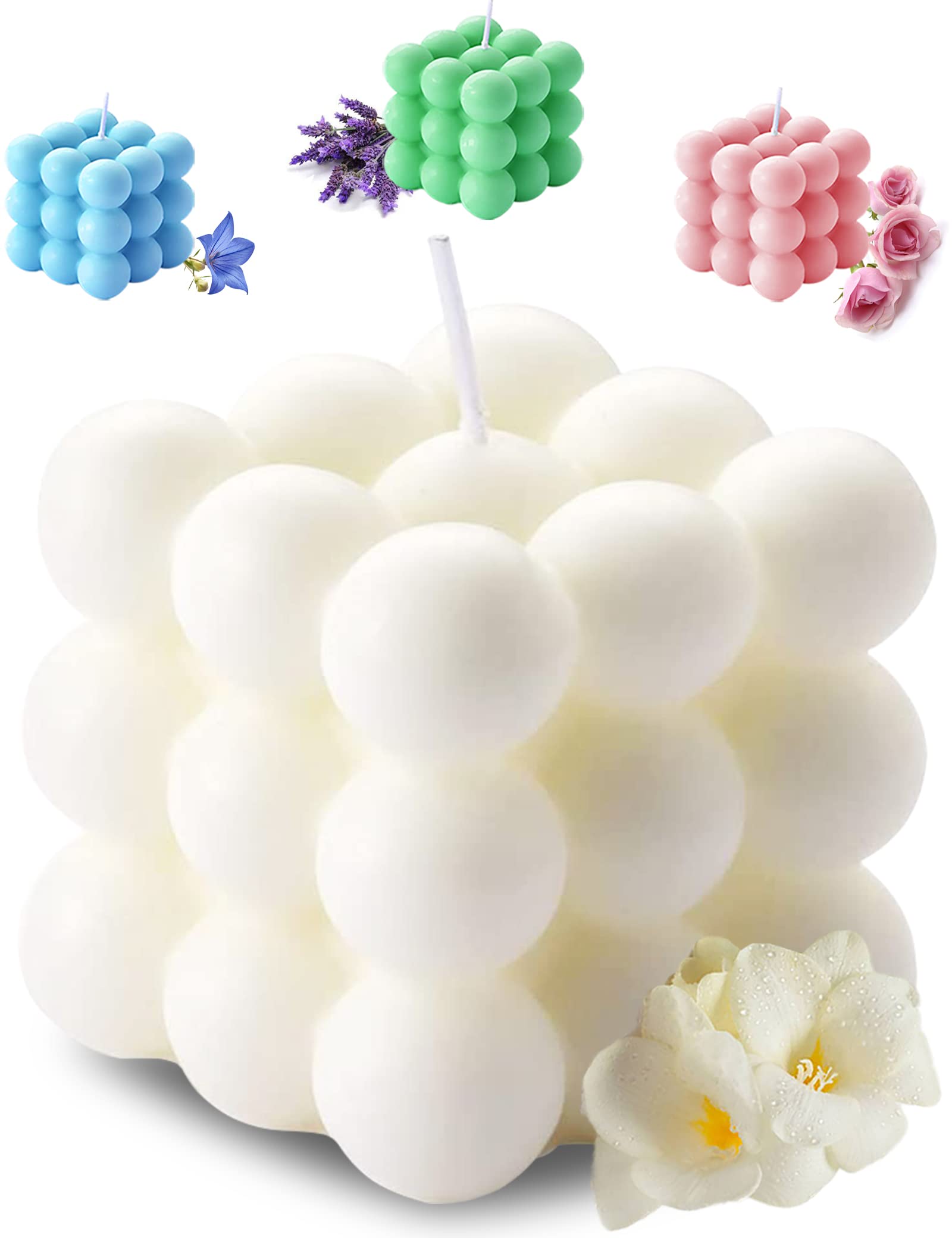 Aokala Cube Bulle Freesia blanc, parfum doux et ambiance florale relaxante.
