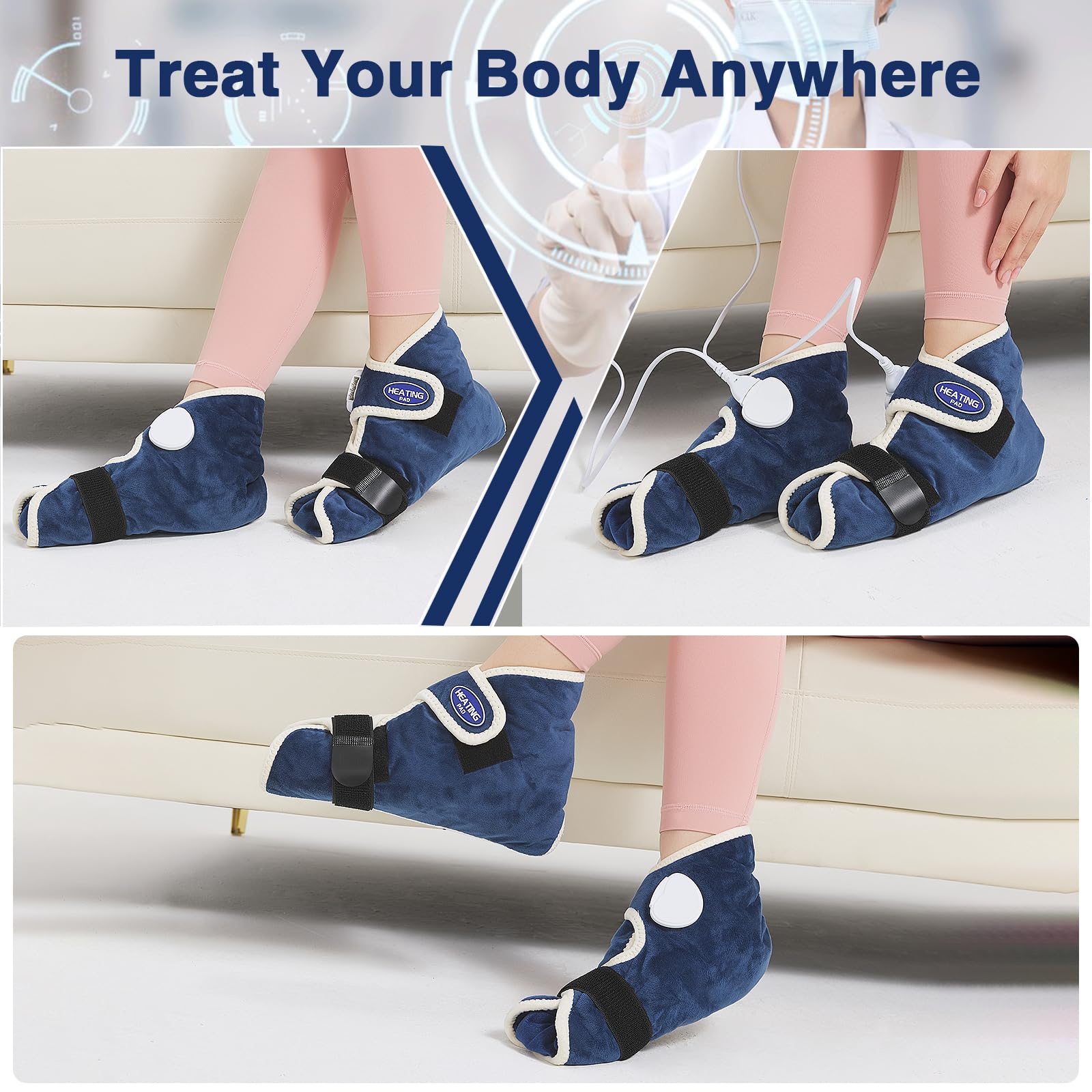 Confort apaisant et recuperation potentielle des pieds et chevilles