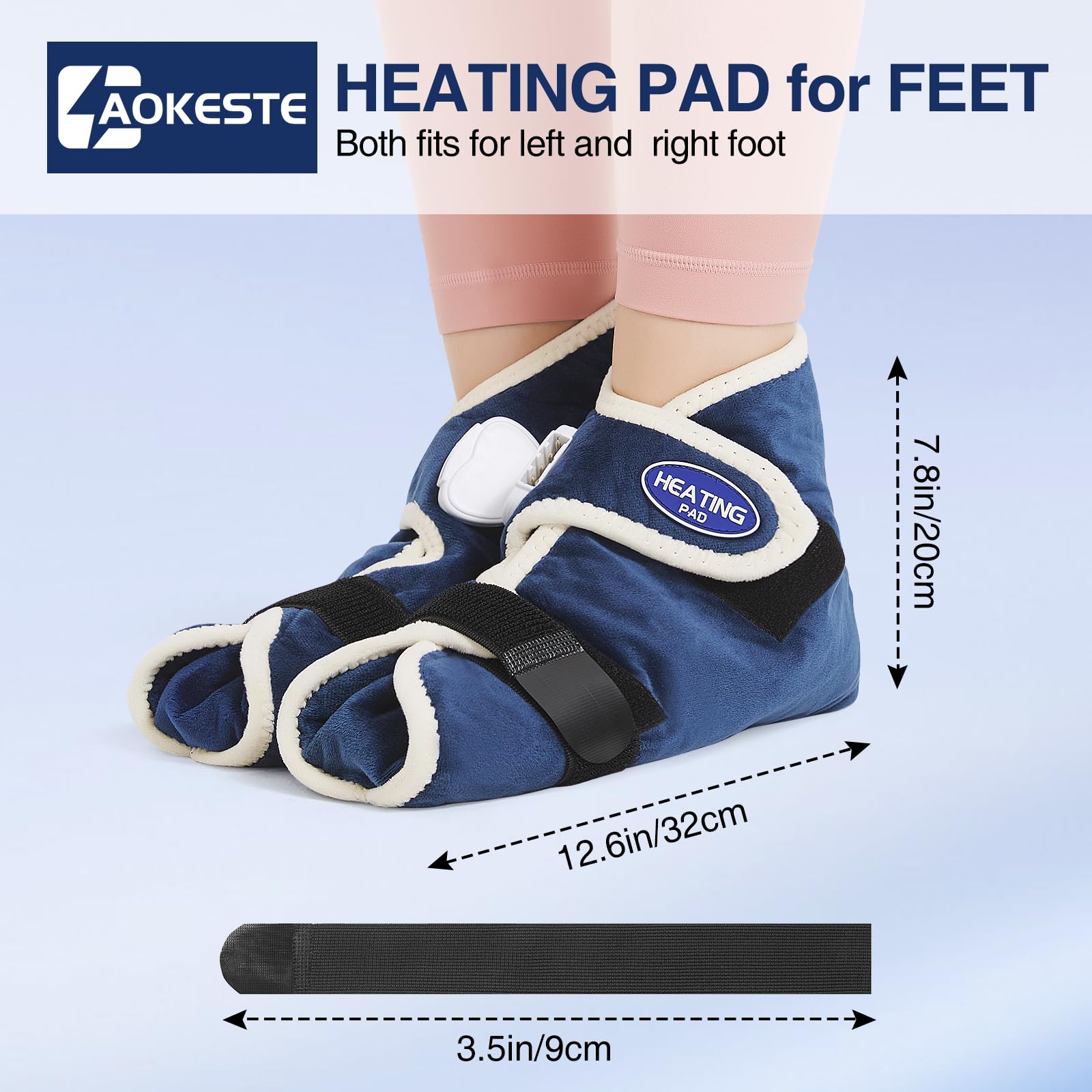 Fermeture Velcro pratique pour enfiler rapidement le chauffe-pieds