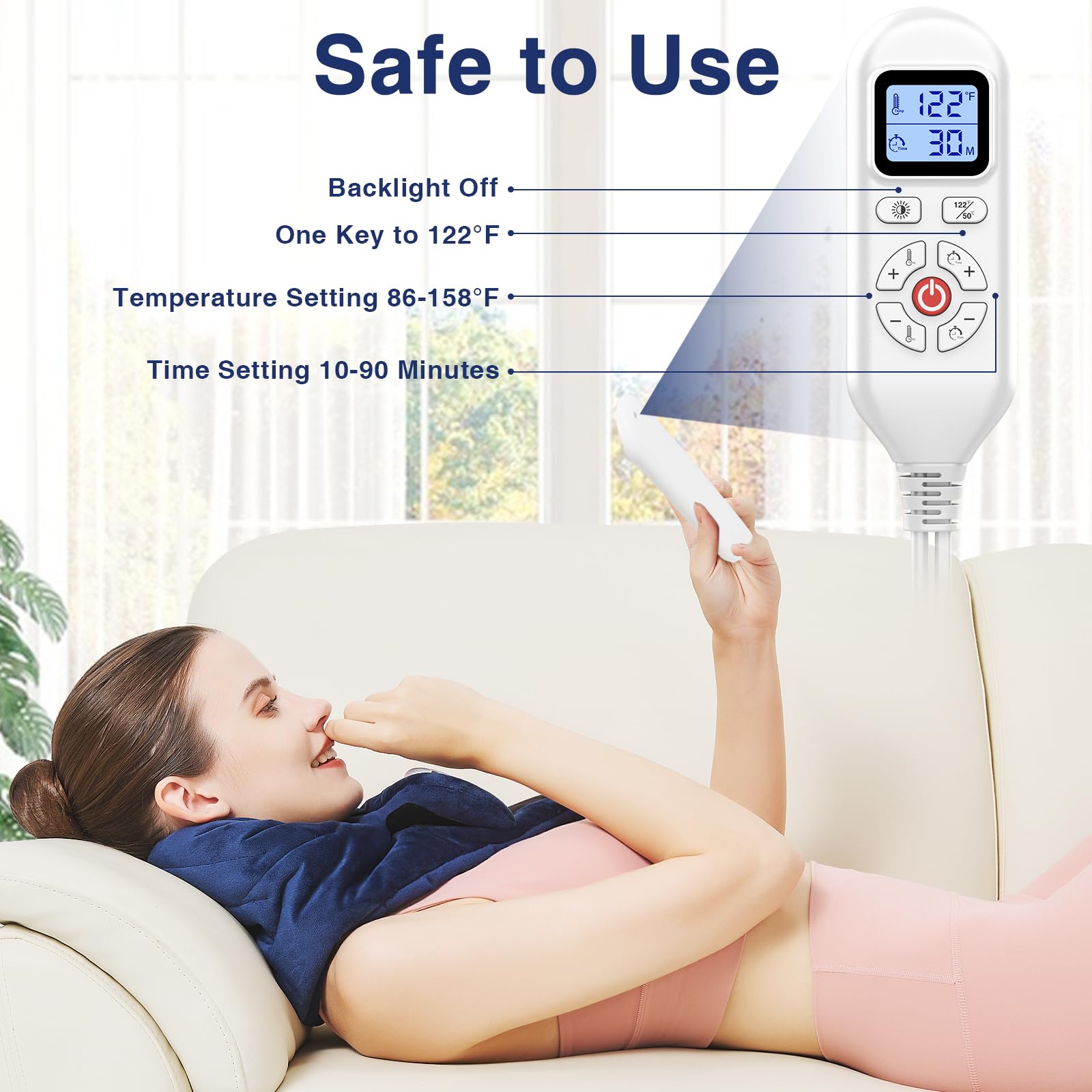AOKESTE nappe-chauffante cervicale, grande surface pour le cou