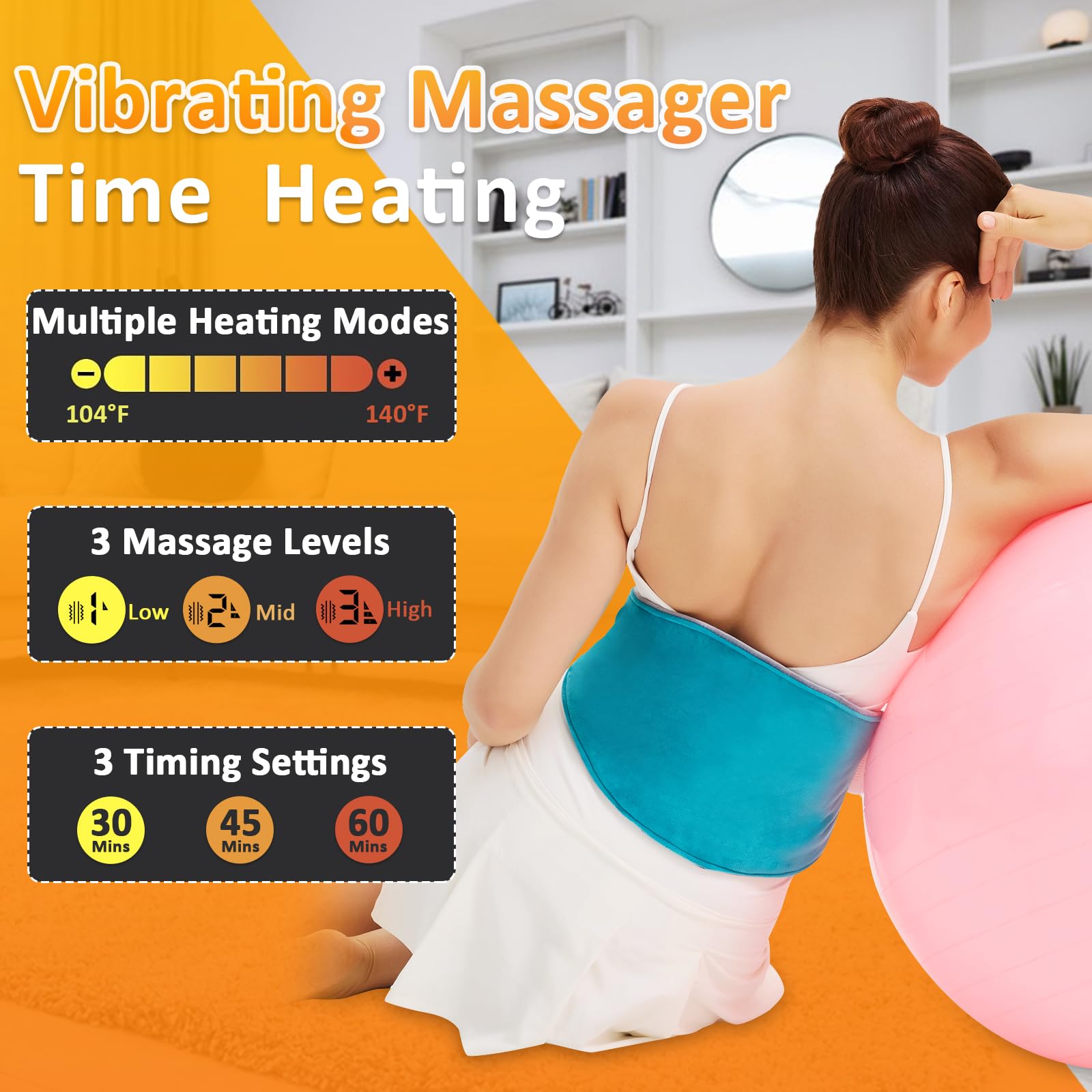 Panneau de contrôle simple AOKESTE – réglages faciles chaleur et massage.