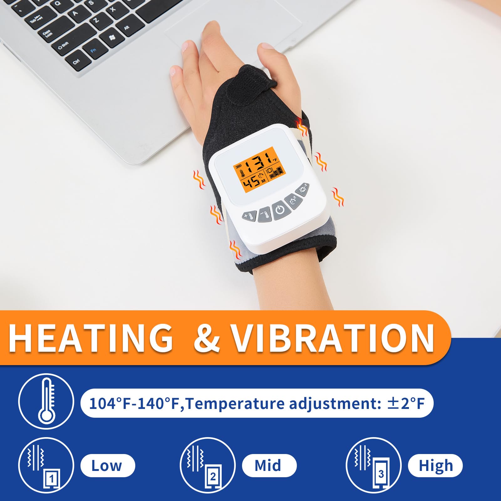 Réglage chaleur et vibration AOKESTE, confort personnalisé.