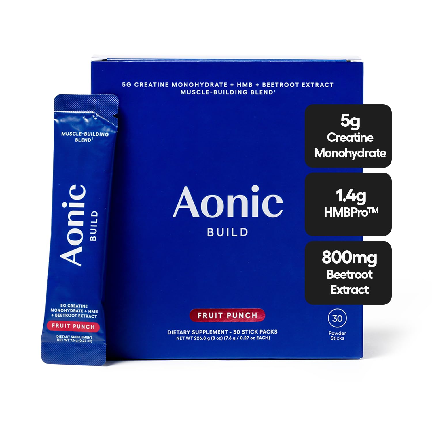 AONIC Build en sticks saveur fruits-punch prêt à l’emploi pour l’entraînement