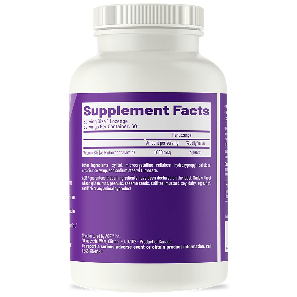 AOR Hydroxy B12 : méthode d’utilisation sous la langue, absorption rapide.