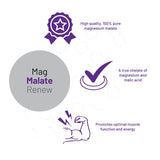 AOR Mag Malate Renew — Utilisation quotidienne possible avec repas, énergie au quotidien.