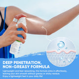 AOSORW spray magnésium appliqué sur les mains pour confort et hydratation.