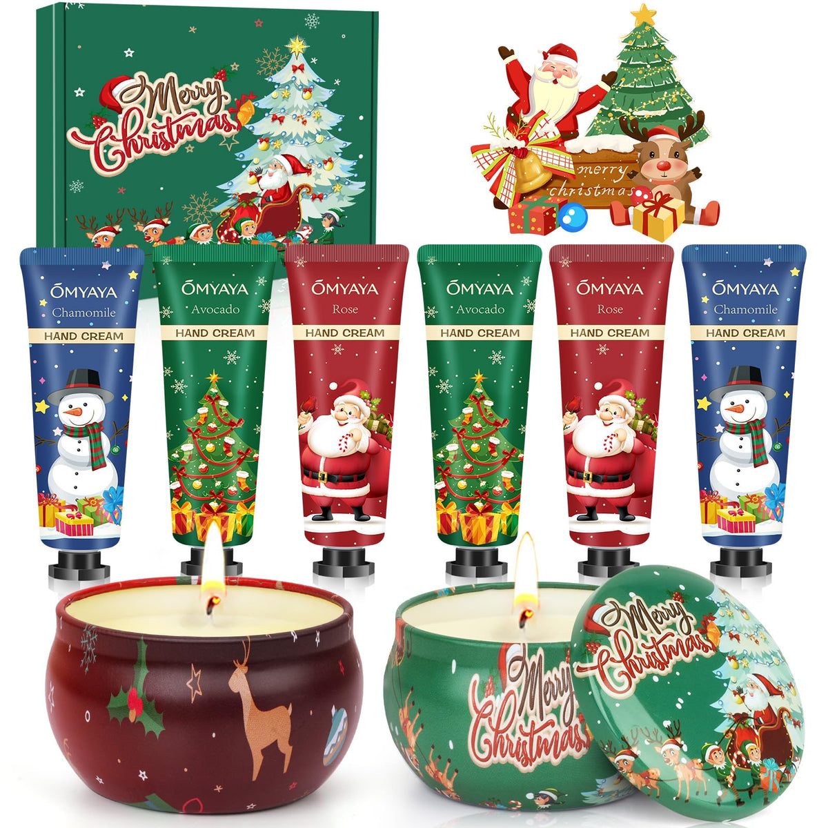 Bougie parfumée Aottom dans boîte cadeau, ambiance chaleureuse.