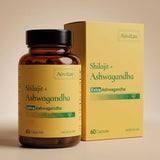 AOVITAO Shilajit et Ashwagandha – étiquette d'emballage, sans colorants artificiels