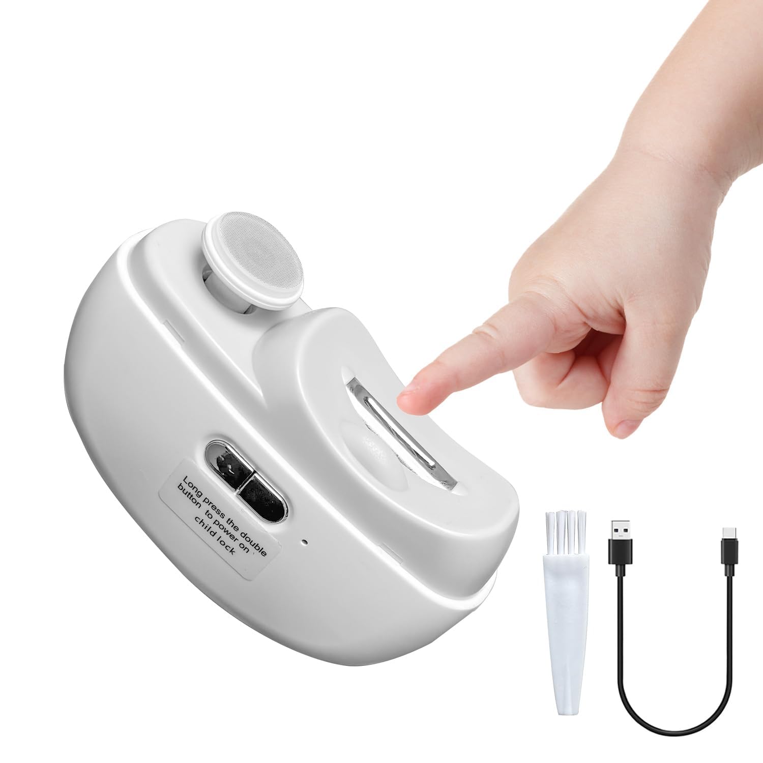 AOXOGFLY 2-en-1 coupe-ongles électrique avec lumière pour précision nocturne.