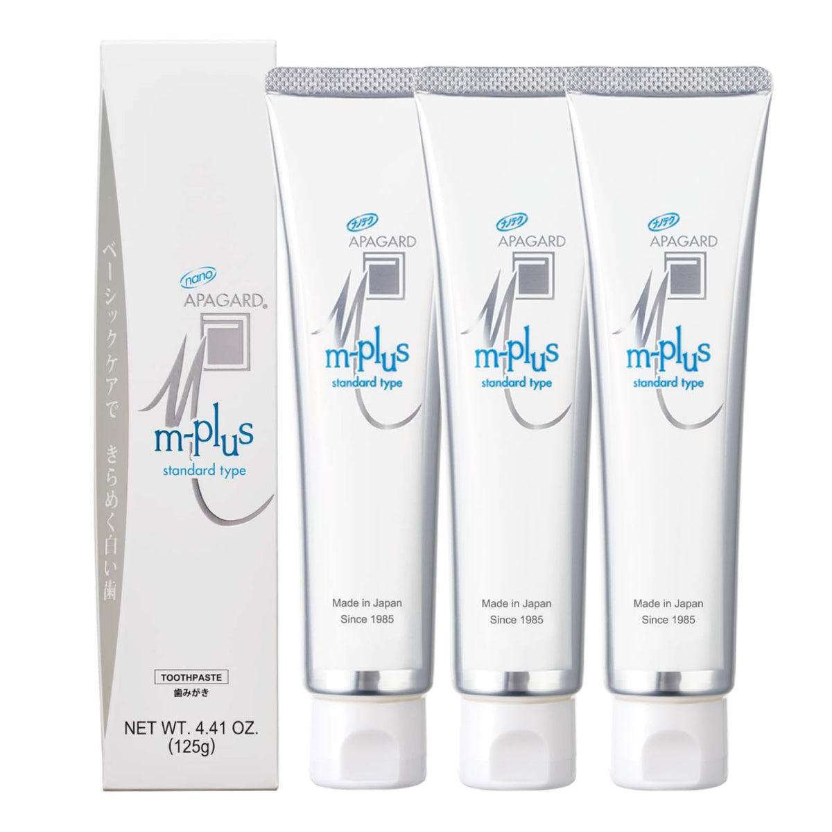 APAGARD M-Plus dentifrice nano-hap pour des dents naturellement plus blanches.