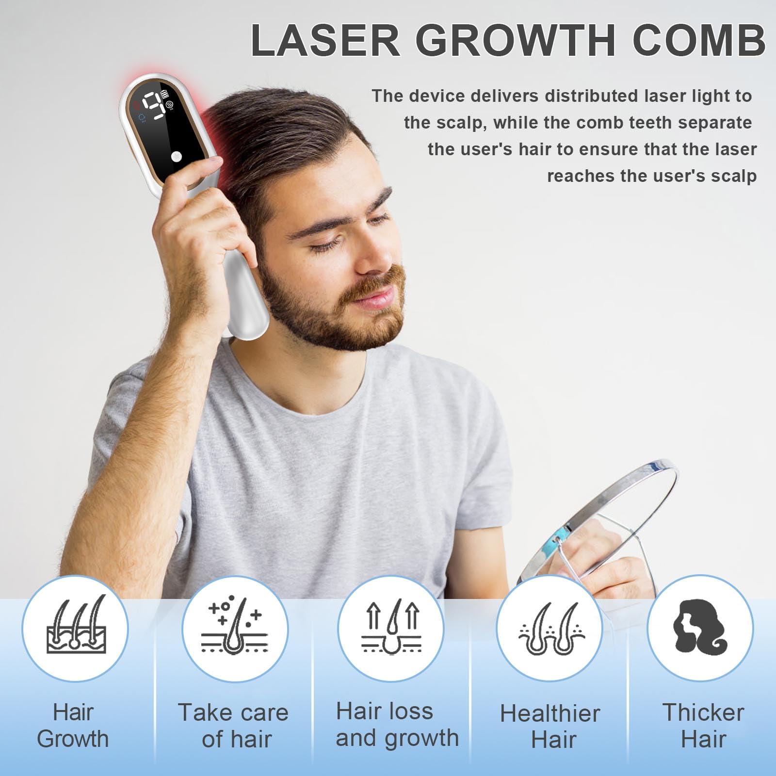 Brosse laser Apbier portable, pratique en voyage pour entretenir les cheveux.