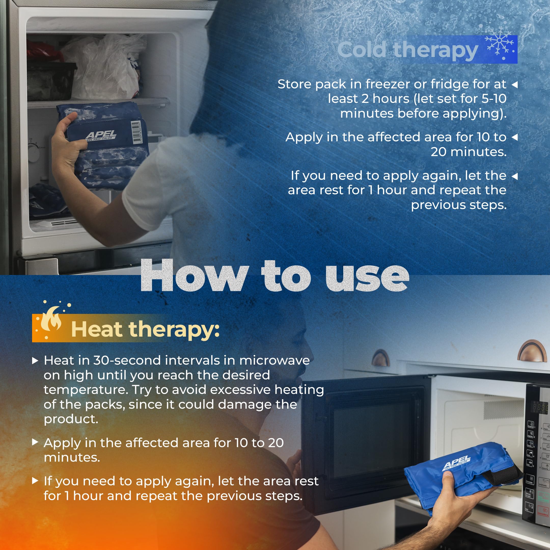 APEL GEL FRIO - CALOR Épaule: gel flexible qui reste souple.