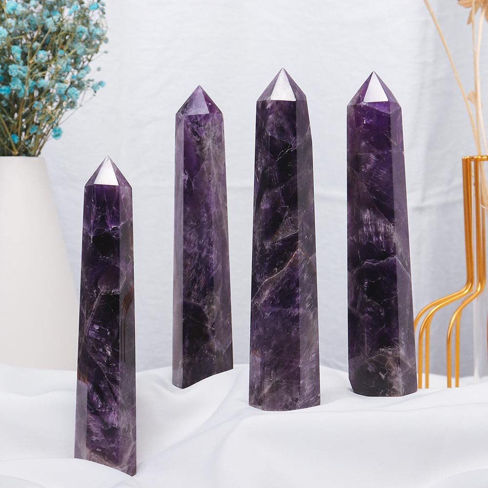 Idée cadeau Apengshi Améthyste tour cristal pour une touche sensorielle