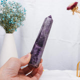 Tour cristal Améthyste Apengshi prête pour méditation et focalisation.