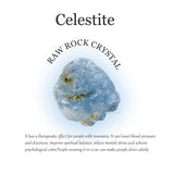 Apengshi célestite énergie et Reiki, soutien pour des séances calmes.