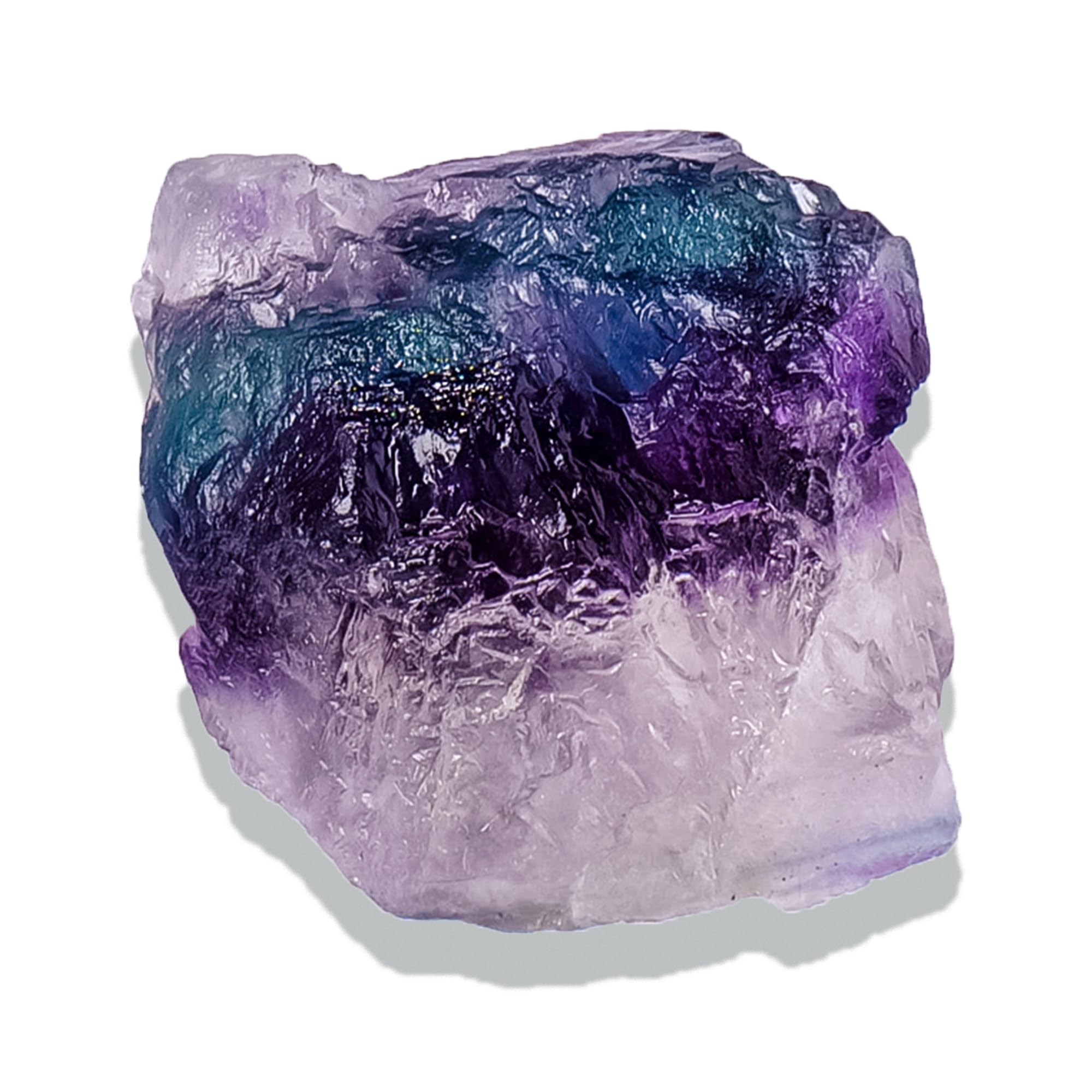 Apengshi Fluorite arc-en-ciel, pierre brute, équilibre intérieur potentiel pour méditation