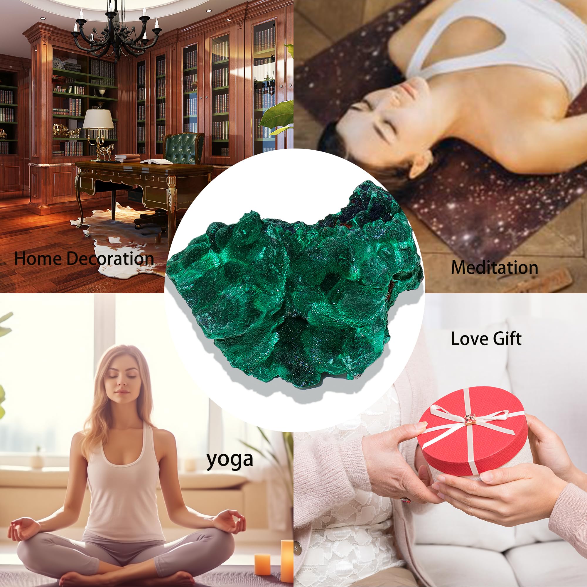 Apengshi Malachite brute pour jardin et décor intérieur inspirant