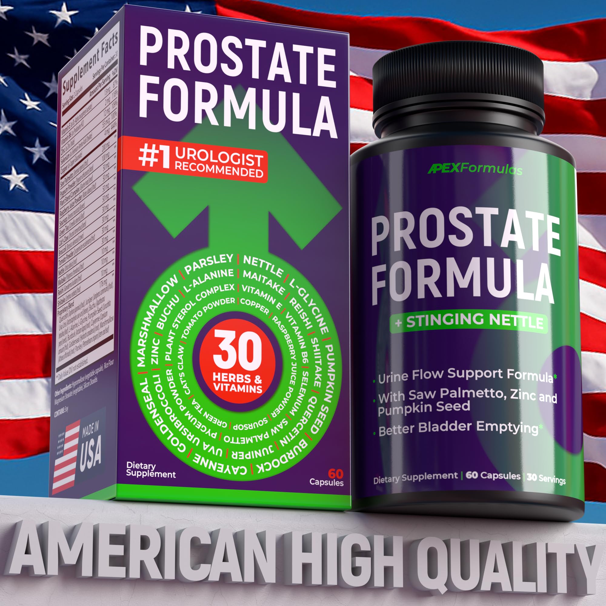 APEXFORMULAS Capsules Prostate – gros plan sur les gélules faciles à avaler, confort quotidien.