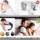 ApneaShield réduction ronflement guidée par sa balle de pression dorsale.
