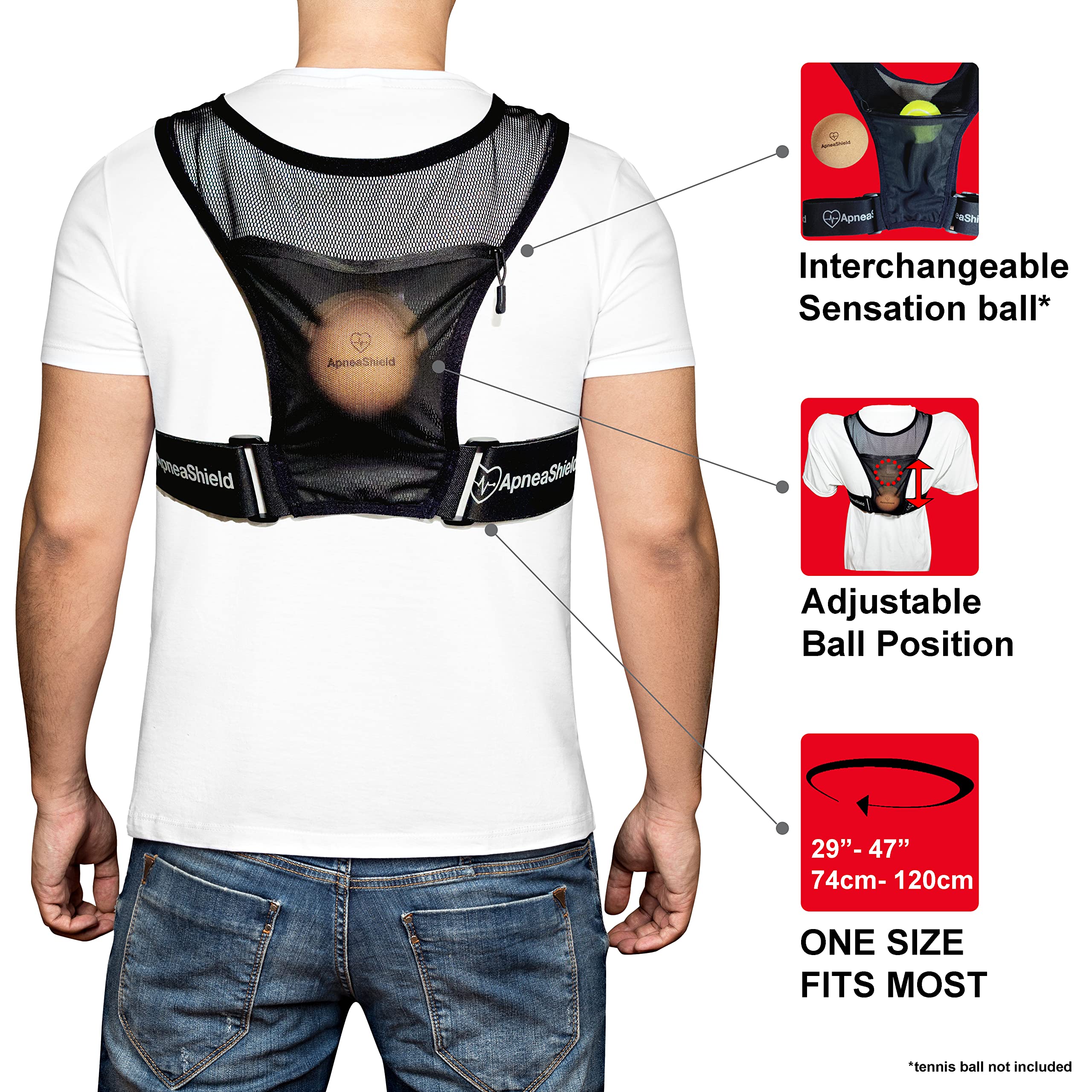 ApneaShield utilisation facile sans velcro, protège draps et vêtements.