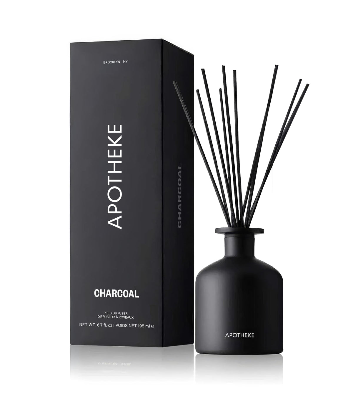Diffuseur APOTHEKE Charbon avec bouteille 6,7 oz, parfum durable.