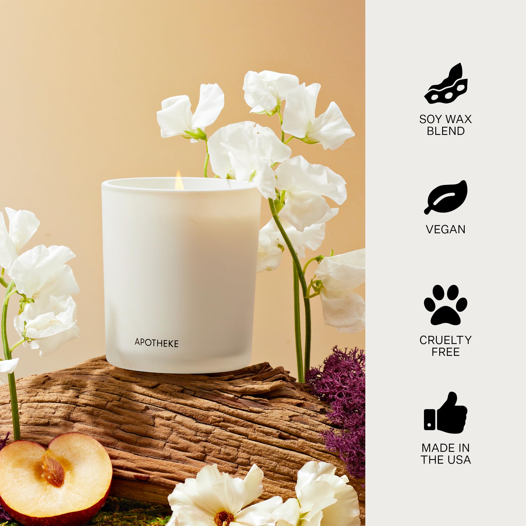 APOTHEKE Signature Magnolia Bougie, durée d'environ 60 à 70 heures pour une détente durable.