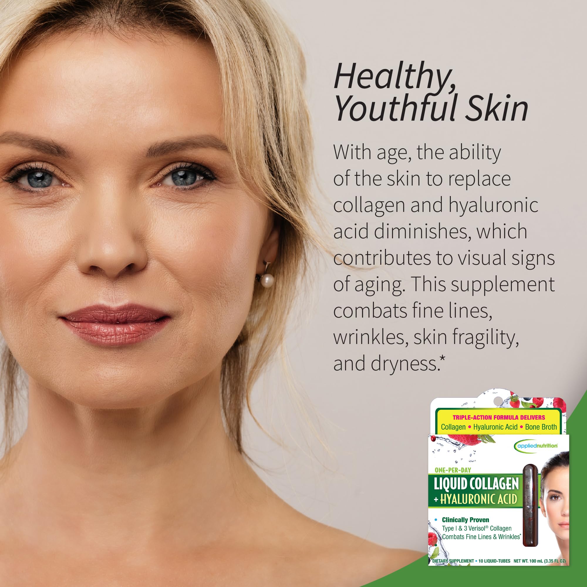 Applied Nutrition acide hyaluronique pour l'hydratation visage