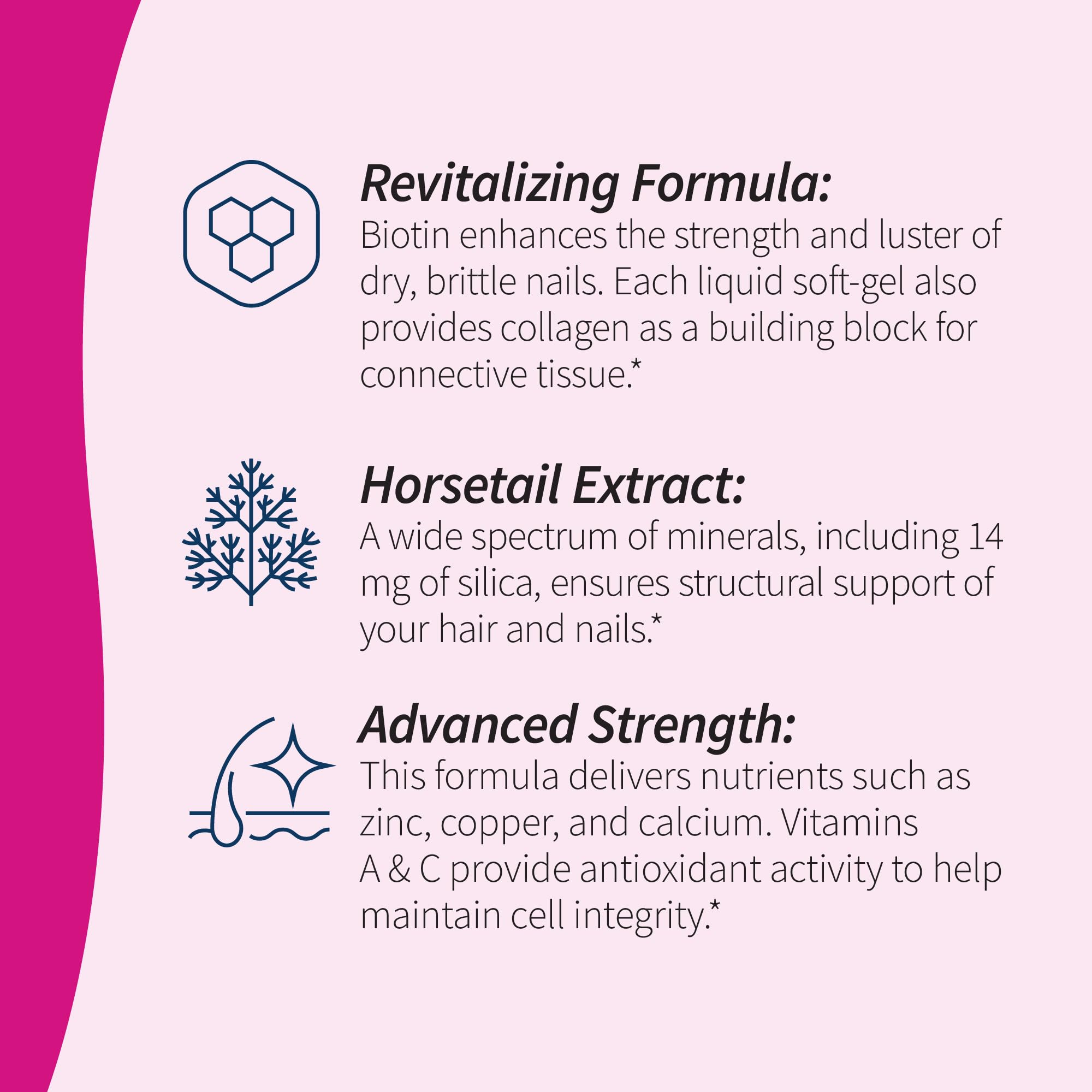 Applied Nutrition biotine, silice et collagène : ingrédients clés pour cheveux et ongles.