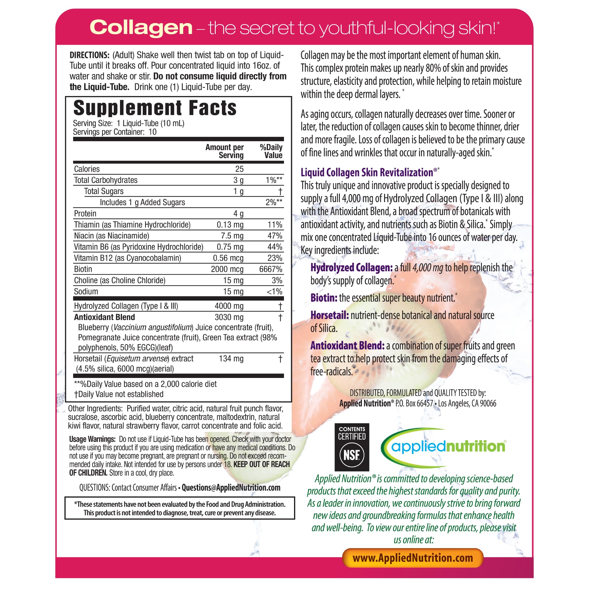Applied Nutrition Coffret deux tubes, simplicité d'utilisation