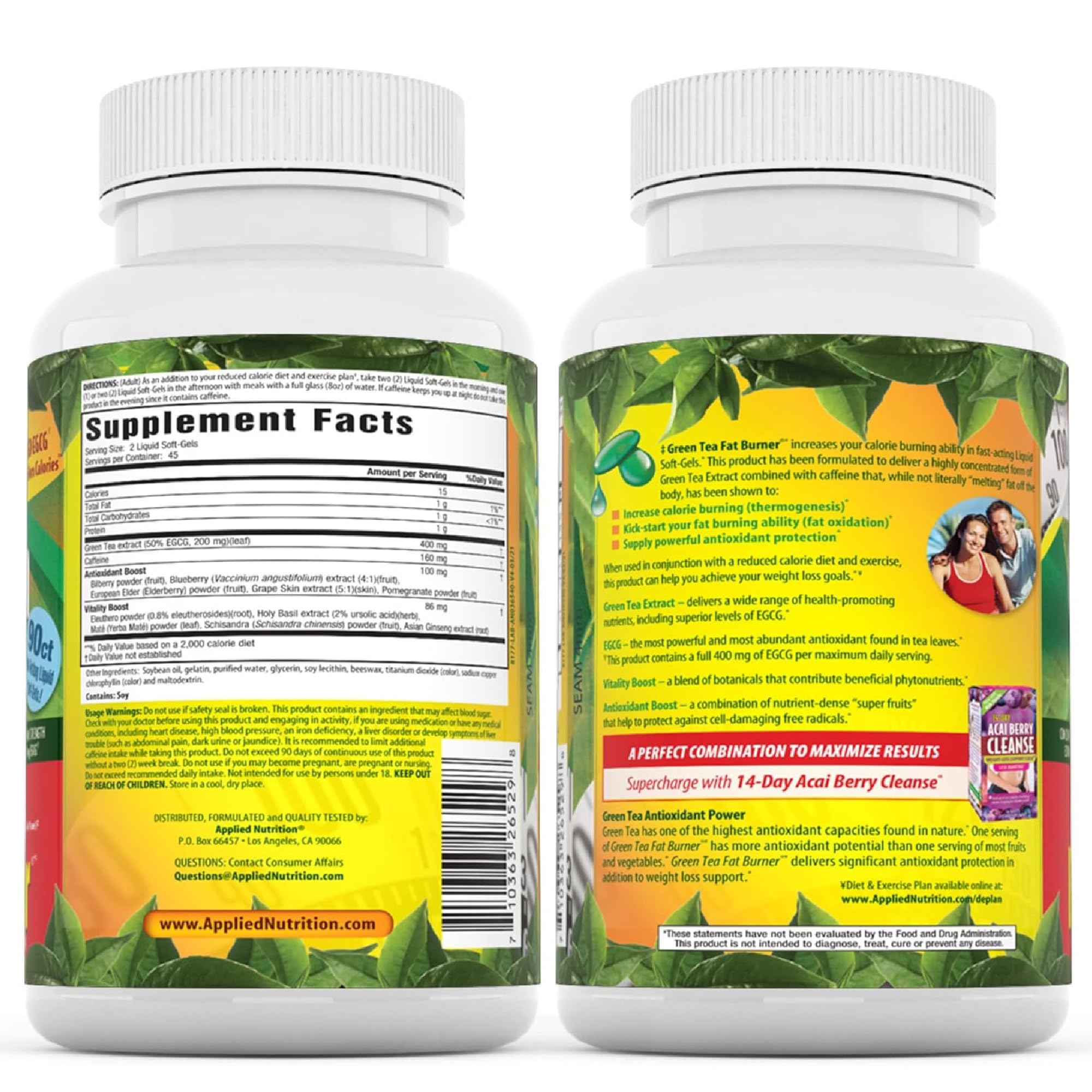 Applied Nutrition Green Tea Fat Burner : énergie et vitalité associées à une routine active.