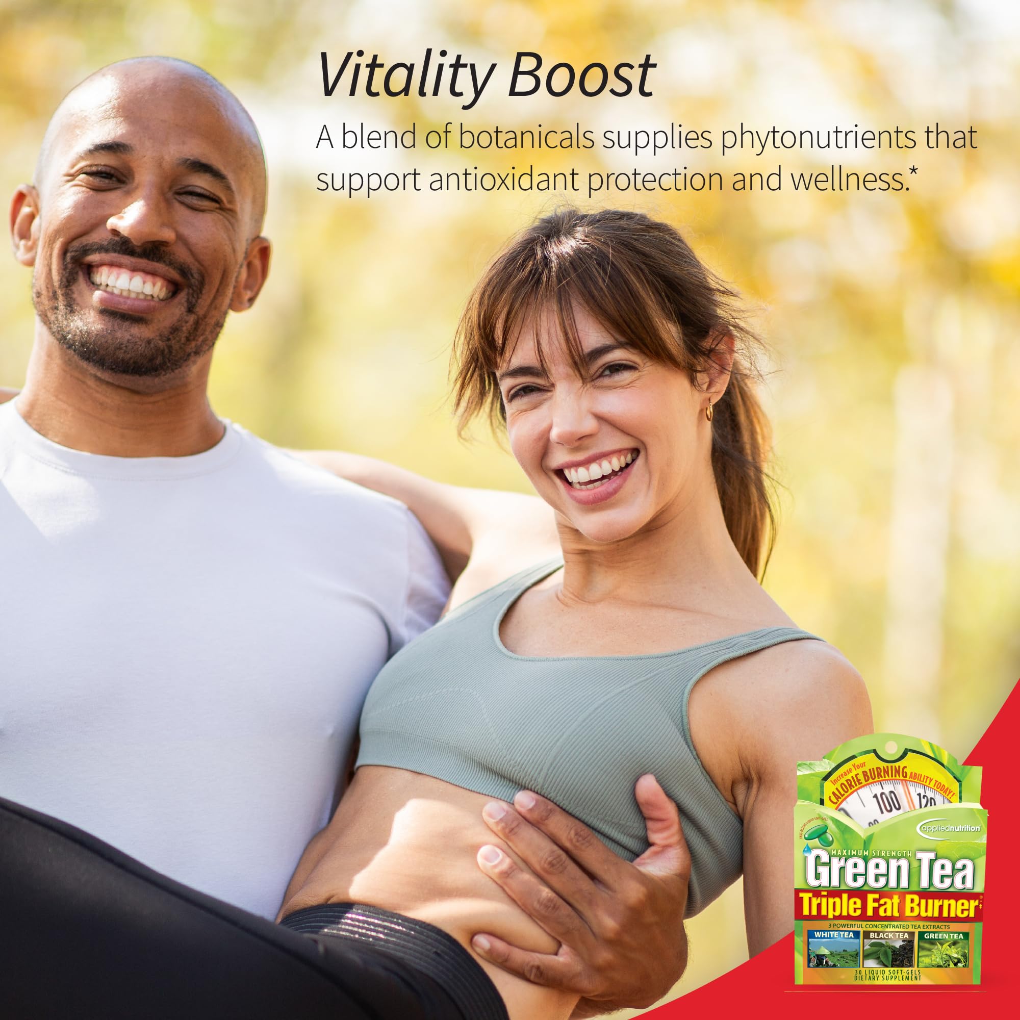 Applied Nutrition Green Tea Fat Burner mélange antioxydants super fruits pour protéger les cellules.
